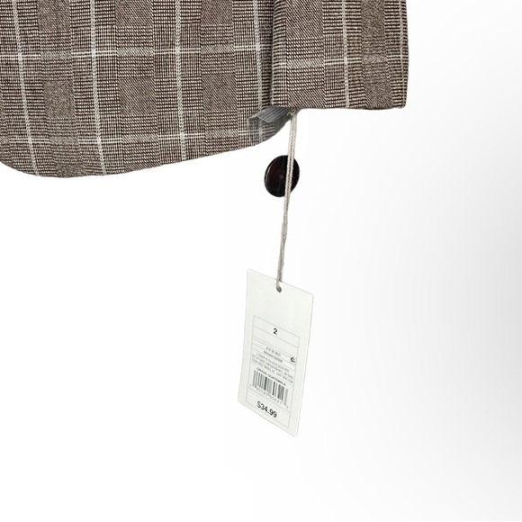 NWT A NEW DAY BROWN PLAID LINED BLAZER, SIZE 2 - Picture 9 of 9
